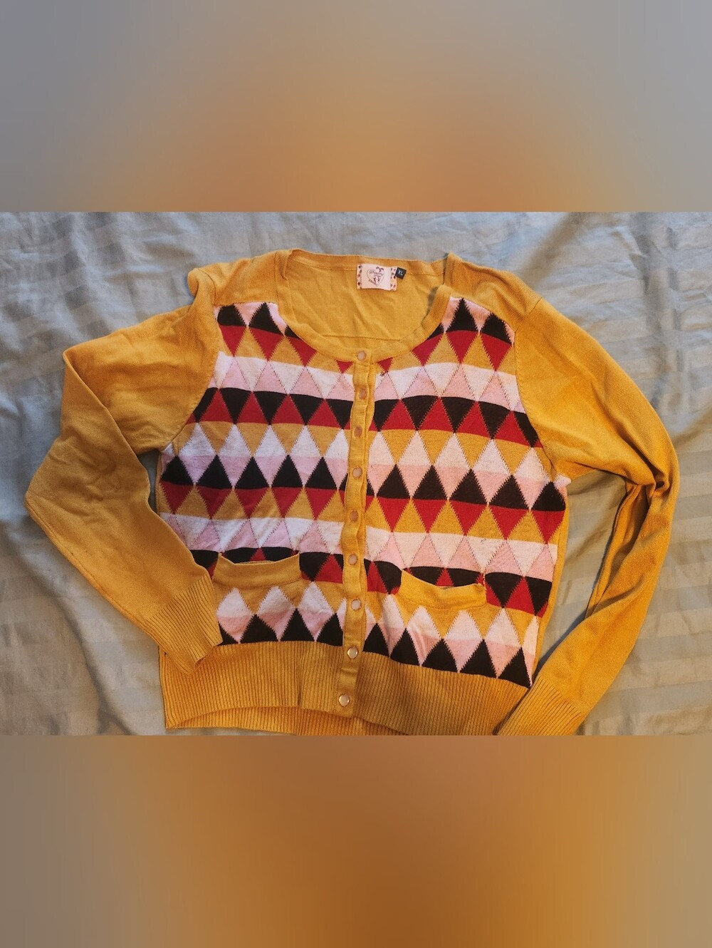 Dancing Days By Banned Geometric Button-Front Women’s Sweater